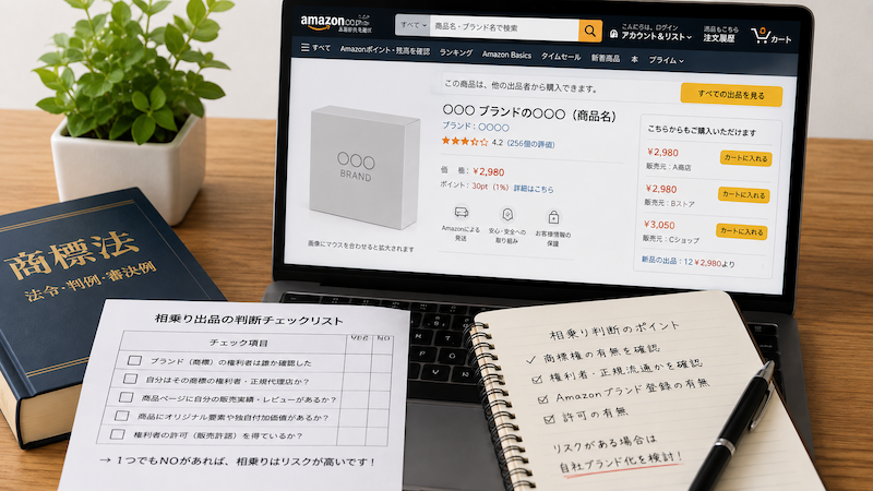 Amazon相乗り出品の商標チェック