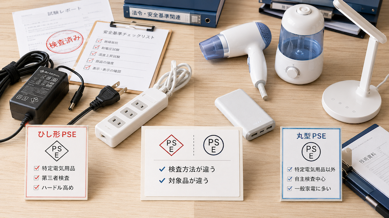 ひし形PSEと丸型PSEの違い