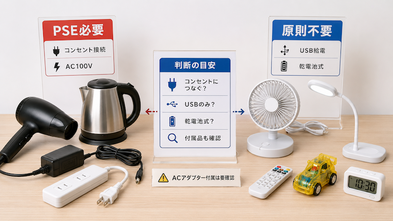 PSE認証が必要な製品と不要な製品の判断基準