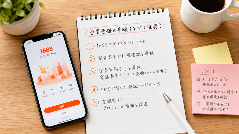 1688アプリの会員登録手順