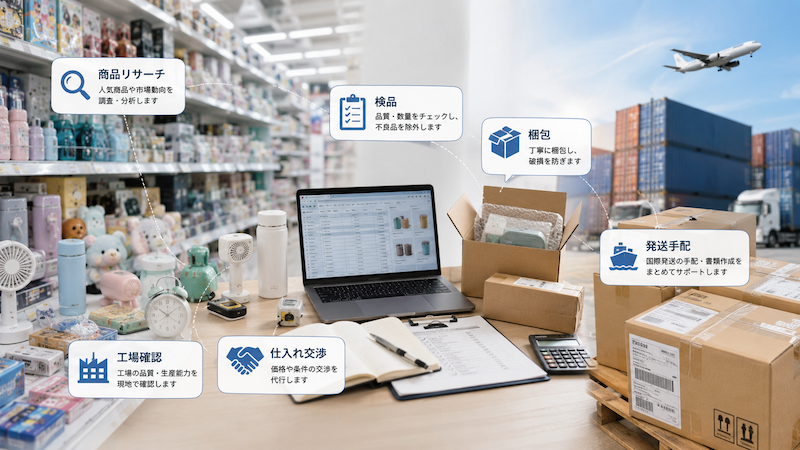 義烏の仕入れ代行サービスと検品・梱包・国際発送の流れ