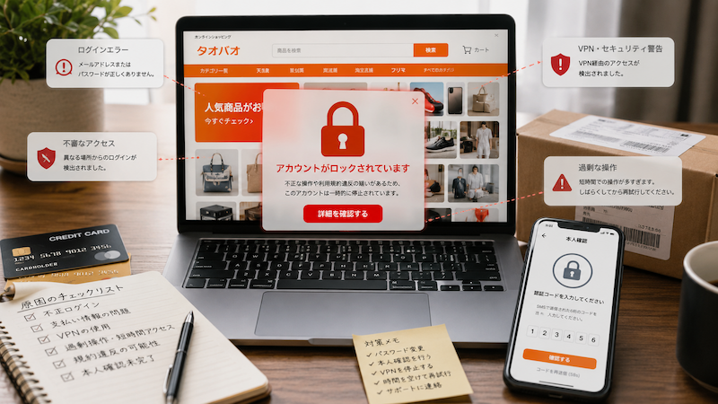 タオバオのアカウントが凍結される主な原因