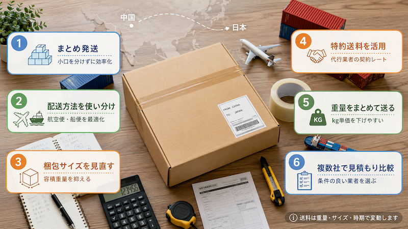 中国輸入の送料を安くする6つの方法
