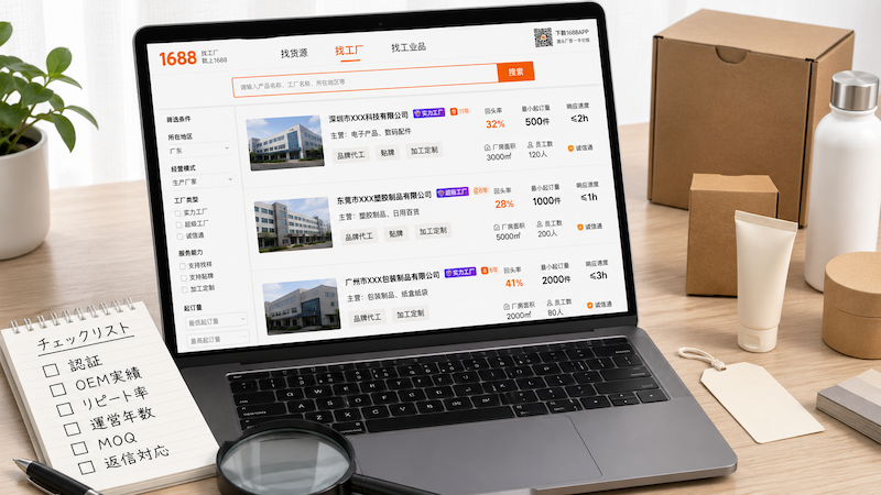 1688で信頼できるOEM工場を探す方法