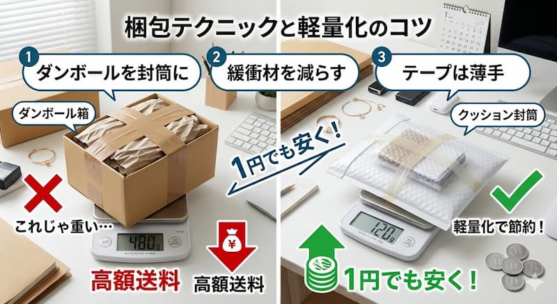 梱包テクニックと軽量化のコツ