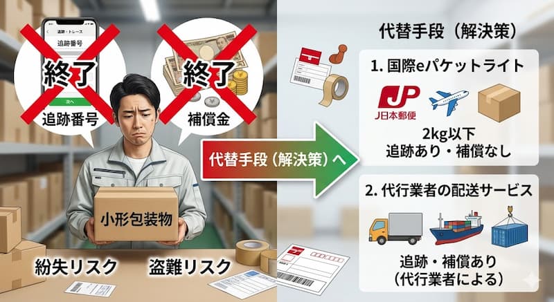 小形包装物の書留サービス終了による追跡なしリスクと代替手段