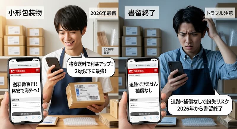 小形包装物の低コストのメリットと書留終了によるリスクの注意点