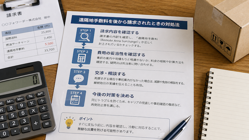 遠隔地手数料を後から請求された場合の確認手順