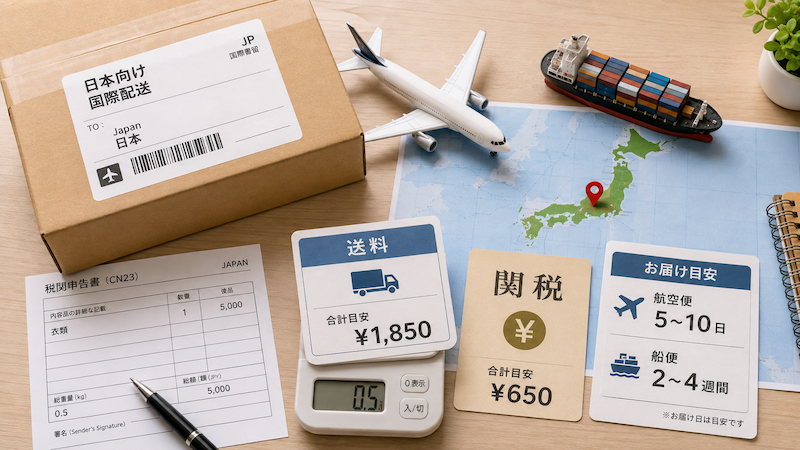 ジンドンの送料・関税・配送日数