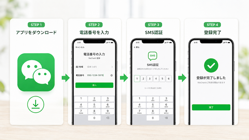 WeChat新規登録の4ステップ