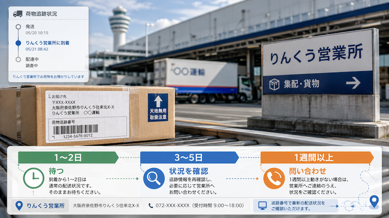 りんくう営業所で荷物が動かない場合の経過日数別対応