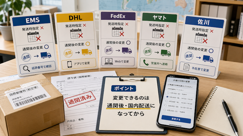 国際便のキャリア別日時変更方法