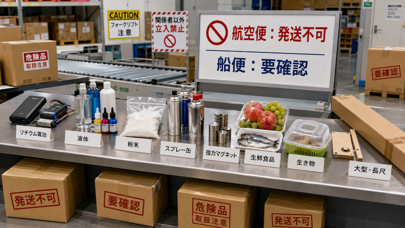 中国輸入で航空便・船便に送れない品目