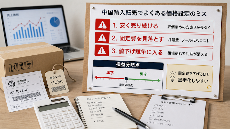 中国輸入の価格設定で赤字になる原因