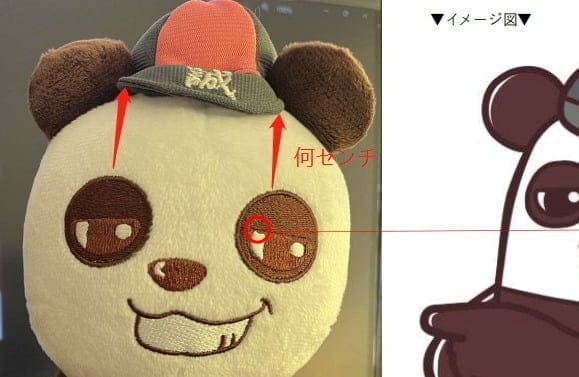 ぬいぐるみサンプルの修正指示例