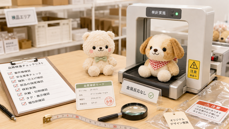 ぬいぐるみOEMの検品・検針と安全対策