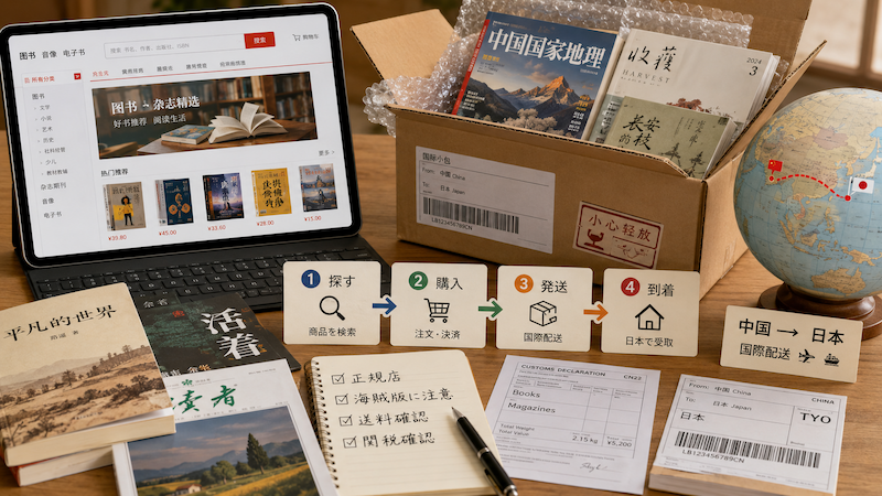 中国の本や雑誌を日本へ輸入する流れ