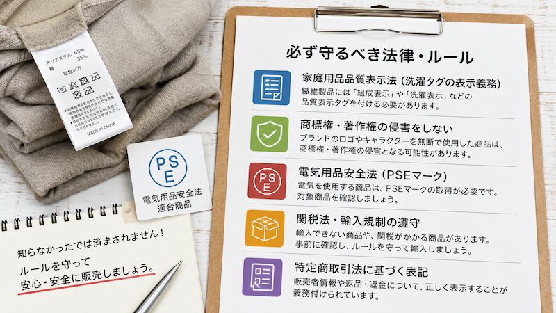 中国輸入アパレル販売で守る法律と表示ルール