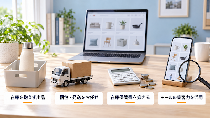 在庫を持たずに商品を販売・発送する仕組み