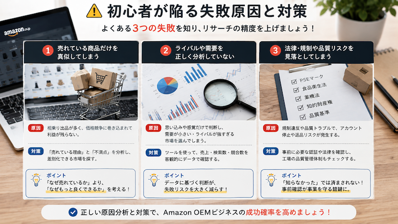 Amazon OEMリサーチの失敗原因と対策