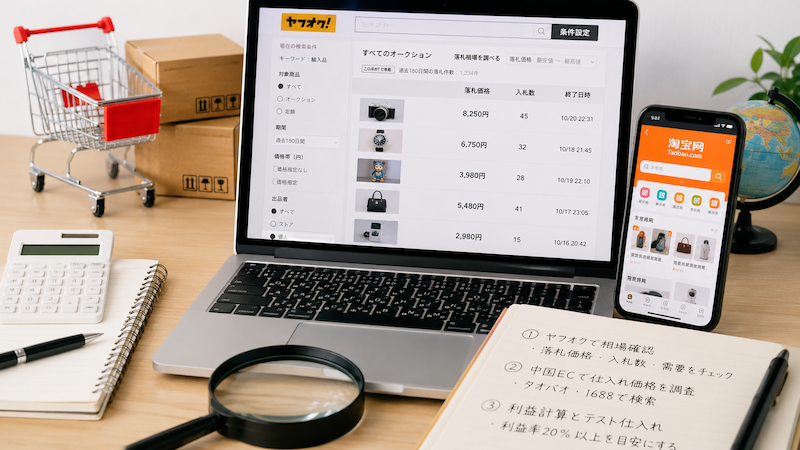ヤフオク中国輸入の商品リサーチ手順