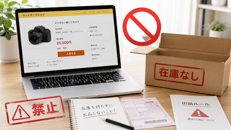 ヤフオクで禁止されている無在庫転売