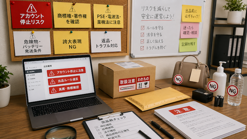 アリエクせどりの垢バン・違法リスク
