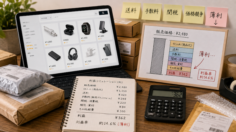 アリエクせどり転売の利益と費用