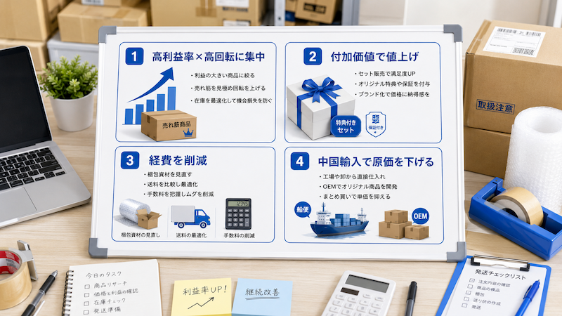 物販の利益率を改善する4つの戦略
