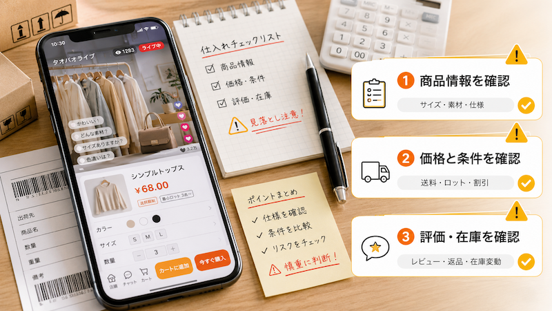 タオバオライブ仕入れの確認ポイント3つ