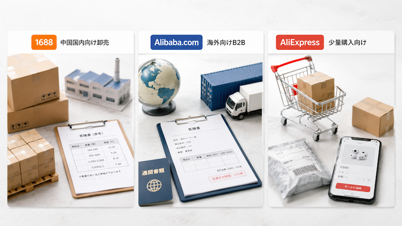 アリババ3サイトの違い比較