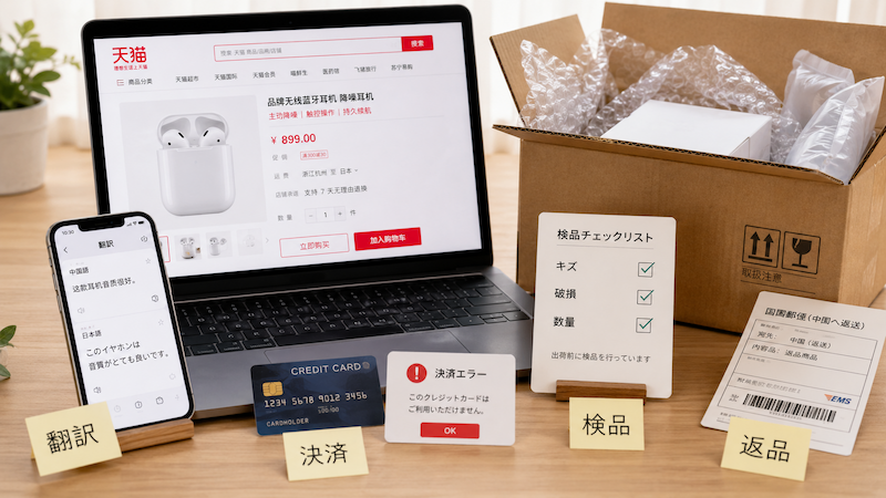 天猫購入時の翻訳・決済・検品の注意点