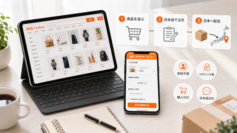 タオバオ商品を登録なしで日本語購入する方法