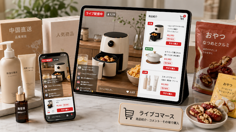 タオバオライブの商品紹介・購入画面
