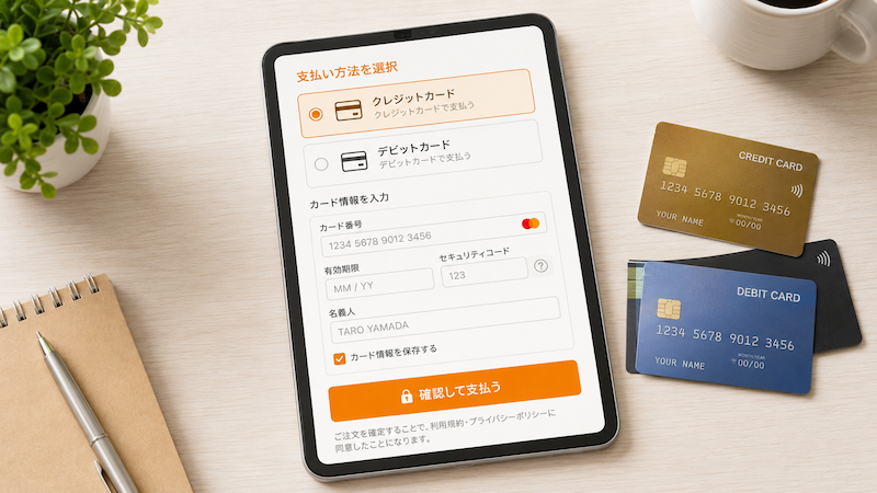タオバオのクレジットカード決済画面
