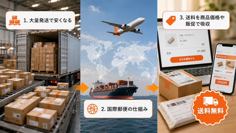 アリエクの送料無料の仕組み