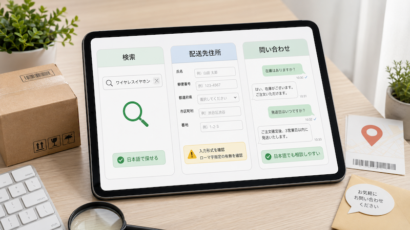 AliExpressの検索・住所入力・問い合わせ方法