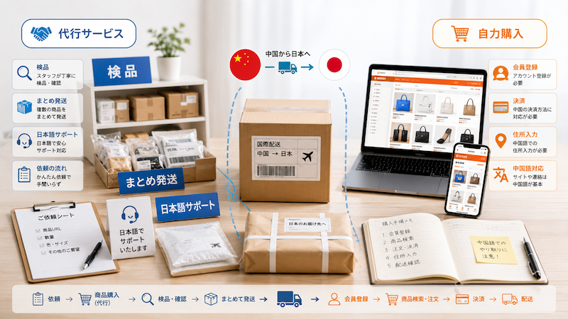 中国グッズ代行とタオバオ自力購入の違い