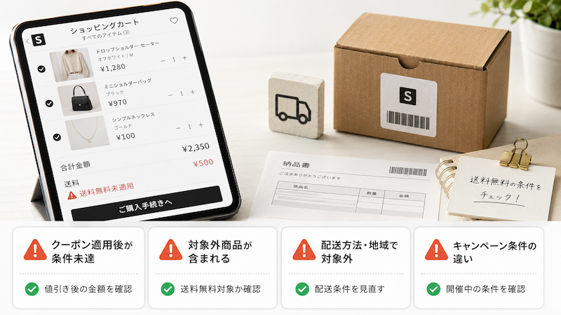 SHEINで送料無料にならない原因と対処法