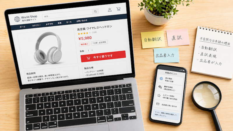 AliExpressの不自然な日本語訳と確認方法