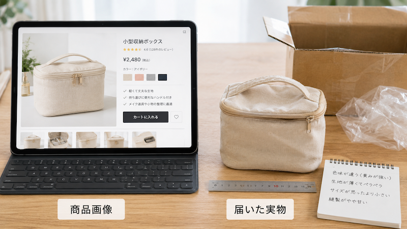 タオバオ服の商品画像と実物を比較