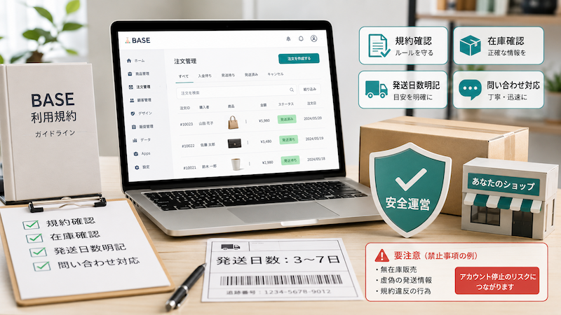BASE無在庫販売のルールと注意点