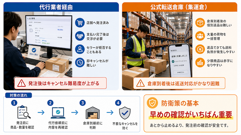 タオバオ代行・公式転送のキャンセル注意点