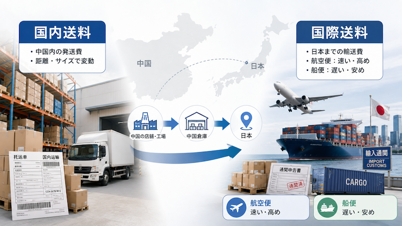 アリババの国内送料と国際送料の違い