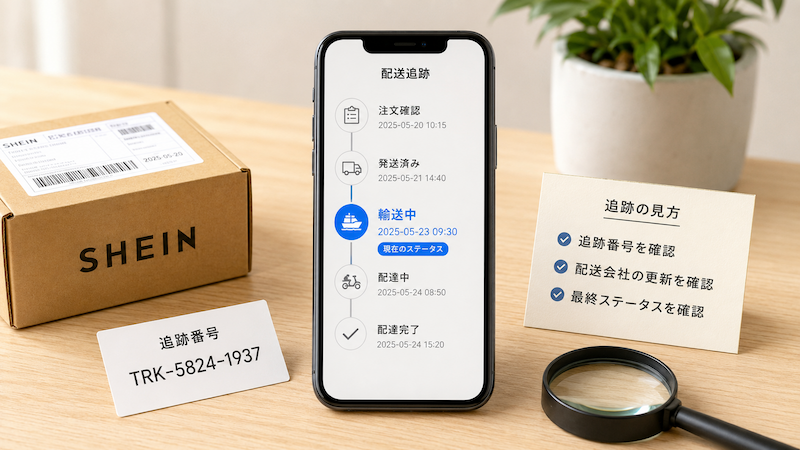 SHEINの追跡ステータスと到着目安