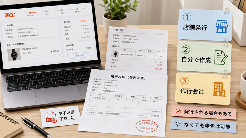 タオバオの領収書を入手する3つの方法