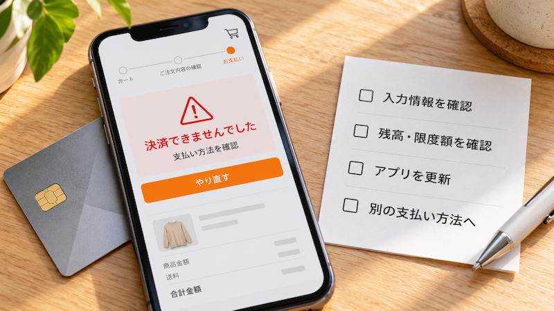 Temuの決済エラー画面と確認項目