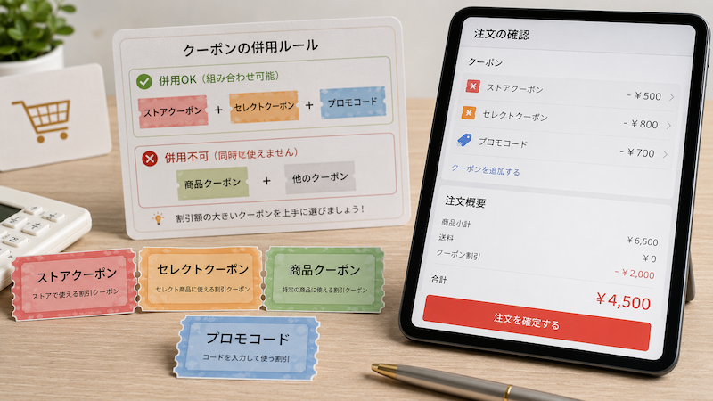 アリエクのクーポン種類と併用可否