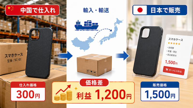 中国輸入の価格差で利益を出す仕組み