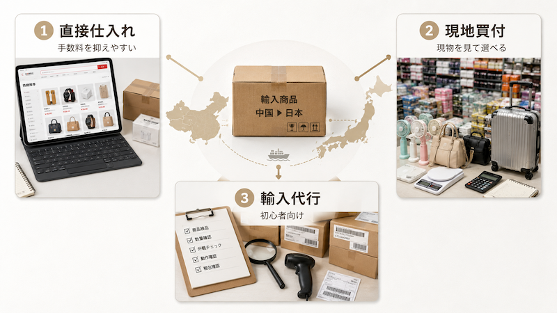中国輸入の仕入れ方法を比較